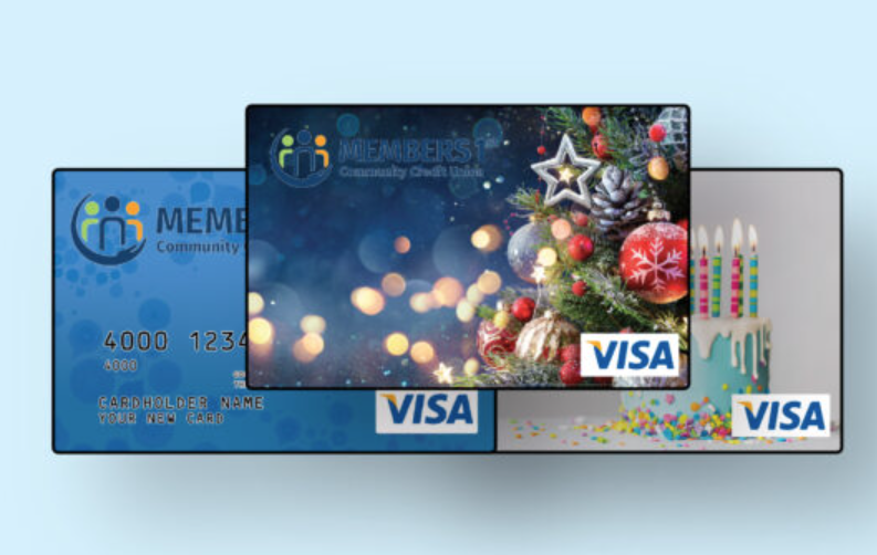 Image of 3 gift card graphics available. 